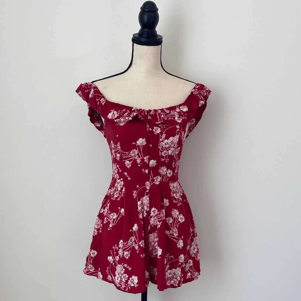 Urban Outfitters Floral Off-Shoulder Romper